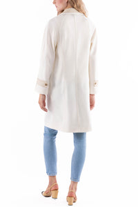 Raglan Coat from Summer Wool in pearl-white