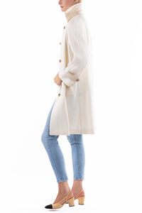 Raglan Coat from Summer Wool in pearl-white