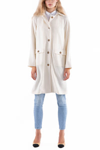 Raglan Coat from Summer Wool in pearl-white