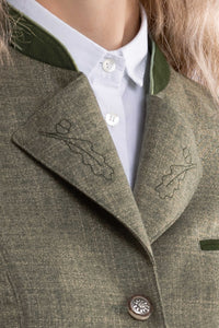 Jacket from embroidered Botanic-Silk in green