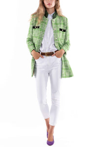 Long blazer from apple green Summer-Tweed