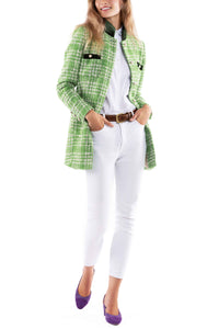 Long blazer from apple green Summer-Tweed