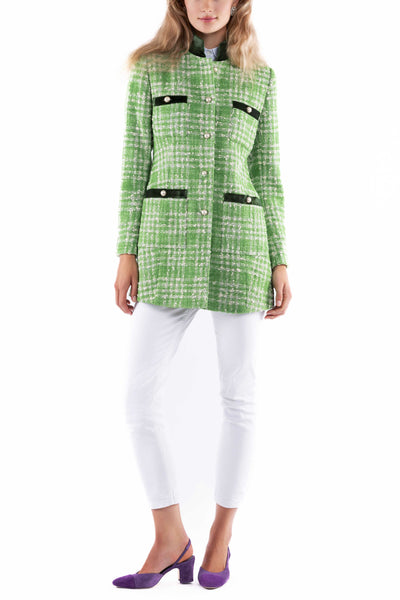 Long blazer from apple green Summer-Tweed