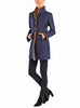 Long blazer from Italian cashmere-knit in navy