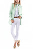 Langblazer aus leichtem Leinen-Jacquard in Balearic-Verde