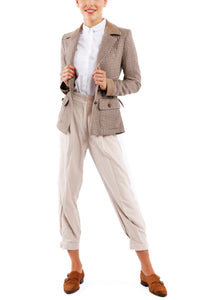 Belted blazer from Pepita-Linen in beige-brown