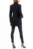 Long blazer from authentic boiled wool with natural mink