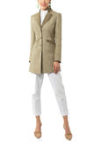 Long blazer from reed colored fine-linen