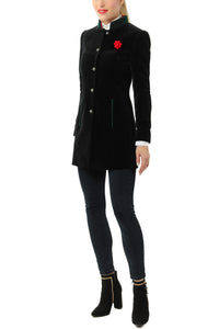 Long blazer from black velvet