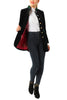 Long blazer from black velvet and green loden