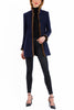 Long blazer from Italian cashmere-knit in navy