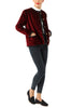 Jacke aus langflorigem Samt in bordeaux