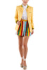 Jacket from yellow wild-silk with green ribbon