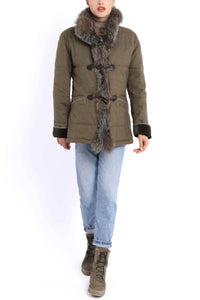 Steppjacke aus Loden in oliv