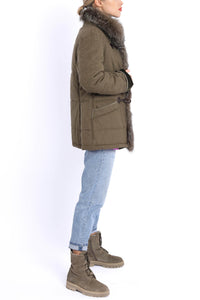 Steppjacke aus Loden in oliv