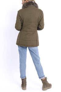 Steppjacke aus Loden in oliv