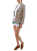 Safariblazer aus Leinenjersey in beige