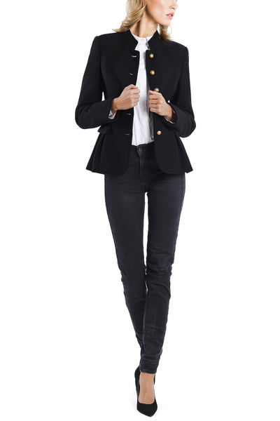 Blazer mit kleinem Schößchen aus österreichischem Walk in schwarz