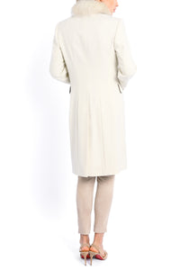 Coat from winter white merino loden