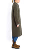 Coat from double-face loden in olive and red