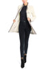 Long blazer from cream coloured wool-jersey