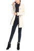 Long blazer from cream coloured wool-jersey