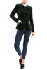 Jacket from velvet in avocado green with silk