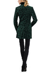 Long blazer from emerald green velours-jacquard