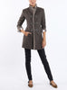 Long blazer from knitted wool in taupe