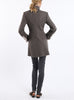 Long blazer from knitted wool in taupe