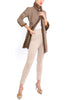 Long blazer from sand coloured stretch-cashmere