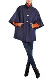 Cape from Austrian double-face loden in navy