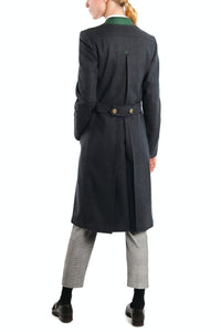 Double-breasted coat from Austrian loden in anthracite