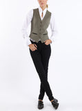 Vest from combed loden in light green