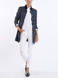 Long blazer from blue washed Austrian linen
