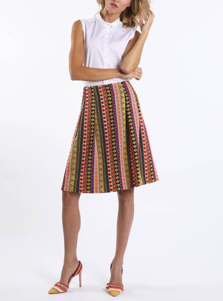 Sleeveless blouse from two-ply cotton in white